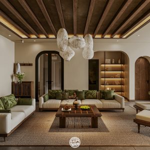 trang trí phòng khách nhà cấp 4 nông thôn