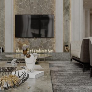 phòng khách tân cổ điển đơn giản