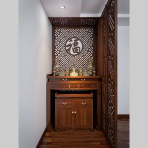 trang trí phòng khách nhà cấp 4 có bàn thờ