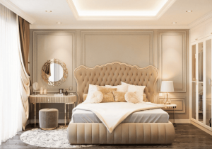 phòng ngủ tân cổ điển gỗ tự nhiên